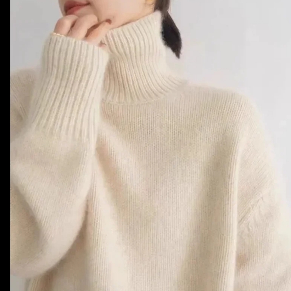 100% Cashmere warm autumn winter turtleneck sweater - Picture 2 of 12